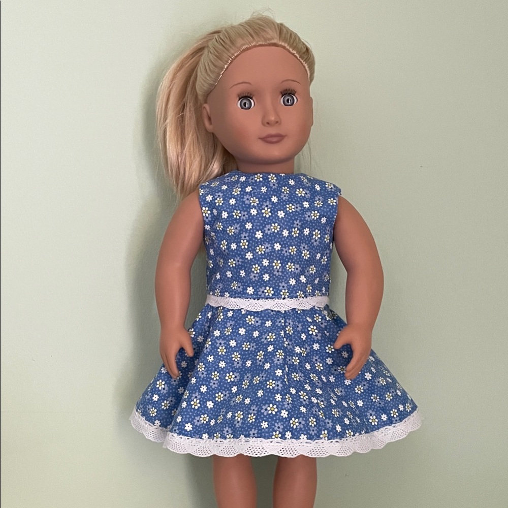 Blue Floral outfit for 18” doll